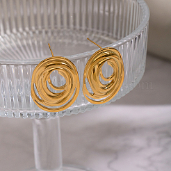 Серьги-гвоздики спиральной овальной формы из нержавеющей стали 304&nbsp;SU9252