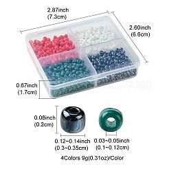 800шт 4 стиля смешанные стили стеклянные круглые бусины&nbsp;SEED-FS0001-18B