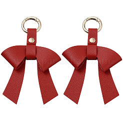 Брелок из искусственной кожи и сплава с бантом&nbsp;KEYC-WH20026-05B
