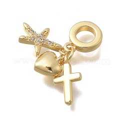 Латунь микропаве прозрачный кубический цирконий европейские подвески с подвесками&nbsp;KK-D431-033A-G