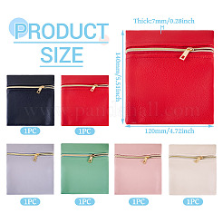 6 шт. 6 цвета искусственной кожи сумки для хранения ювелирных изделий на молнии&nbsp;ABAG-TA0001-72B