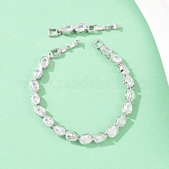 Теннисные браслеты из платиновой латуни с микропаве из кубических цирконий&nbsp;BJEW-B160-04P-05