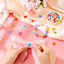 150шт акриловые пуговицы в форме сердца&nbsp;BUTT-TA0001-38