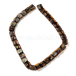 Нити стеклянных бусин из дихроичной фольги ручной работы&nbsp;DICH-U001-07F