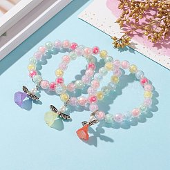 Акриловые детские браслеты с подвесками ангела-хранителя&nbsp;BJEW-JB05866