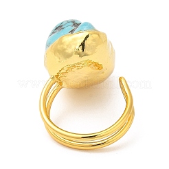 Открытое кольцо-манжета неправильной формы из окрашенного натурального говлита&nbsp;RJEW-M150-08G