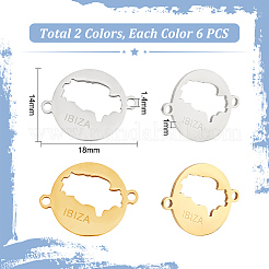 12 шт. 2 цвета 201 нержавеющая сталь соединительные подвески&nbsp;STAS-UN0048-28
