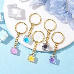 8 шт. кубические прозрачные пластиковые подвески-брелки&nbsp;KEYC-JKC00735