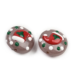 Рождественские эмалевые бусины ручной работы в технике лэмпворк&nbsp;LAMP-C020-03B