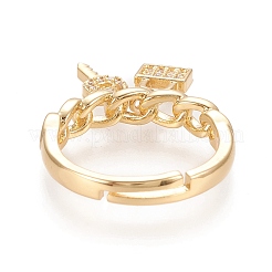 Регулируемое кольцо из латуни с микропаве&nbsp;LS-RJEW-M133-08G