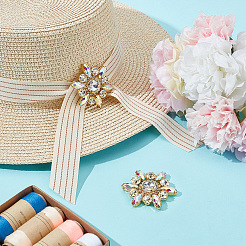 2 шт. Цветочные украшения из страз&nbsp;DIY-FG0006-42G-01