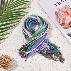 50 шт. 5-цветный вощеный шнур и лента из органзы для изготовления ожерелья&nbsp;NCOR-YW0001-02