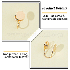 16 шт. латунная спиральная накладка на ушную манжету&nbsp;EJEW-HS0001-24G