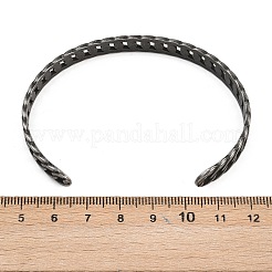 Браслеты-манжеты из хирургической нержавеющей стали 316 с цепочкой-панцирем&nbsp;BJEW-C125-01AS