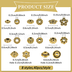 320 шт. 8 стиля бусины-распорки в тибетском стиле&nbsp;FIND-AN0001-66