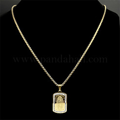 Мужские ожерелья-цепочки с подвеской из нержавеющей стали 304 с кристаллами и стразами&nbsp;FS-WG2A4A4-02