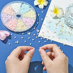 1280 шт. 8-х цветные непрозрачные стеклянные бусины&nbsp;SEED-CJ0001-24