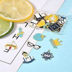 28 шт. 11 стиля подвески из сплава и эмали ко Дню отца&nbsp;ENAM-YW0005-89