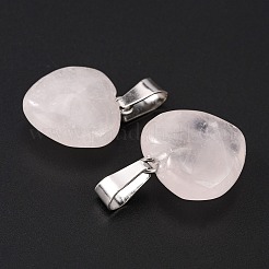 Сердце природного розового кварца подвески&nbsp;LS-X-G-Q371-07