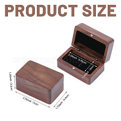 Прямоугольные коробки для хранения зажимов для галстука из орехового дерева&nbsp;CON-WH0100-02