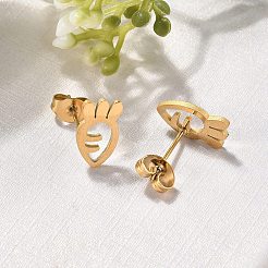 Серьги-гвоздики из нержавеющей стали 304&nbsp;LS-EJEW-I317-01G