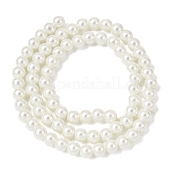 Круглые бусины из экологически чистого окрашенного стекла с жемчугом&nbsp;HY-A008-6mm-RB001