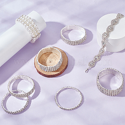 8шт. набор теннисных браслетов с кристаллами и стразами в 8 стилях&nbsp;BJEW-AN0001-48