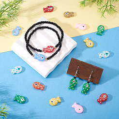 18 шт. двухцветные окрашенные стеклянные бусины&nbsp;LAMP-TA0002-16