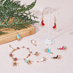 36 шт. 6-х цветные подвески из сплава и эмали в придворном стиле&nbsp;ENAM-HY0001-18