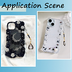 16 шт. 8-цветные ремешки для мобильных телефонов из сплава и стекла в форме кошки&nbsp;HJEW-SC00123