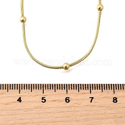 Ожерелья из цепочек-змей с круглыми шариками из латуни толщиной 3 мм&nbsp;NJEW-M108-03G