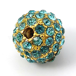 Бусины из сплава и страза&nbsp;RB-A034-10mm-A03G