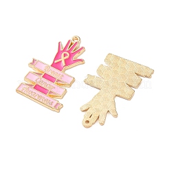 Подвески из цинкового сплава с эмалевой лентой для повышения осведомленности о раке груди&nbsp;ENAM-I079-02G-04