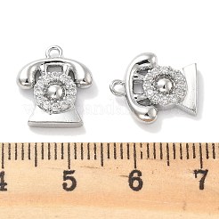 Подвески из латуни с покрытием из прозрачного кубического циркония&nbsp;KK-M102-14P-A