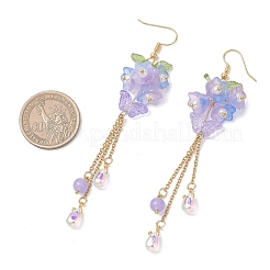 Прозрачные двухцветные серьги-подвески из стекла и акрила&nbsp;EJEW-JE06923