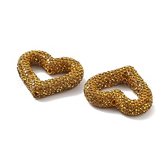 Бусины из полимерной глины в форме сердца со стразами&nbsp;CLAY-NH0001-09A-04