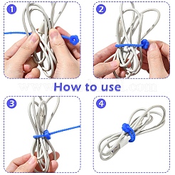 30 шт. силиконовые кабельные стяжки в форме цветка&nbsp;AJEW-YW0002-05