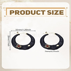 1 пара серег-колец из сплава со стразами&nbsp;EJEW-LP0012-05A