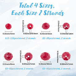 8 нити 4 стилей непрозрачных однотонных стеклянных бусин&nbsp;EGLA-LT0001-04C