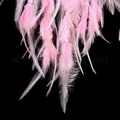 Железная тканая паутина/сетка с подвесками из перьев&nbsp;LS-AJEW-P097-02