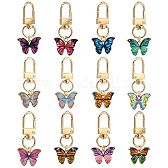 6 шт. подвеска в виде бабочки из сплава эмали&nbsp;HJEW-YW00062-01