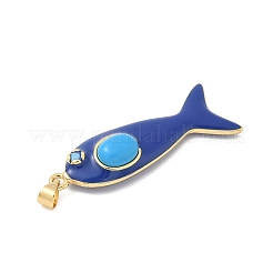 Рыба из латуни микро проложить Цирконом подвески&nbsp;KK-K408-49G-09