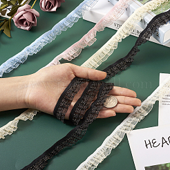 25 ярд двухцветных двухъярусных плиссированных шифоновых полиэстеровых лент&nbsp;ORIB-CW0001-01