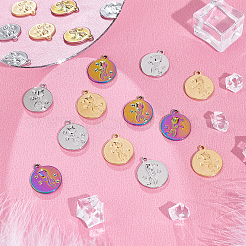 24 шт. 3-х цветные оправы из нержавеющей стали 304&nbsp;STAS-DC0010-54