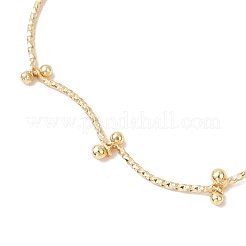 Латунные изогнутые звенья цепи с круглыми шармами-браслетами&nbsp;BJEW-JB12187