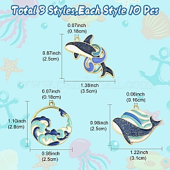 30 шт. 3 стиля подвески из экологически чистого сплава с эмалью&nbsp;ENAM-YW0005-17