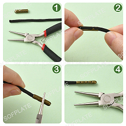 200 шт. 4-х цветные пряжки для шнурков из сплава колонн&nbsp;FIND-SP0004-68A