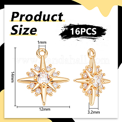 16 шт. Латунные подвески с микропаве&nbsp;KK-UN0005-24