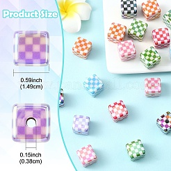 20шт УФ-покрытие непрозрачные акриловые бусины&nbsp;OACR-YW0003-86