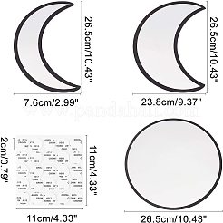 Акриловое деревянное зеркало с фазами луны&nbsp;DIY-WH0167-48B